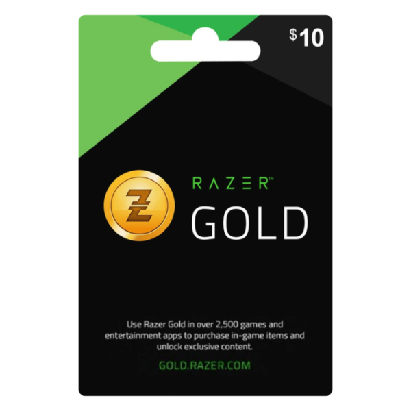 بطاقة شحن ريزري جولد Razer Gold – فئة 10 دولار
