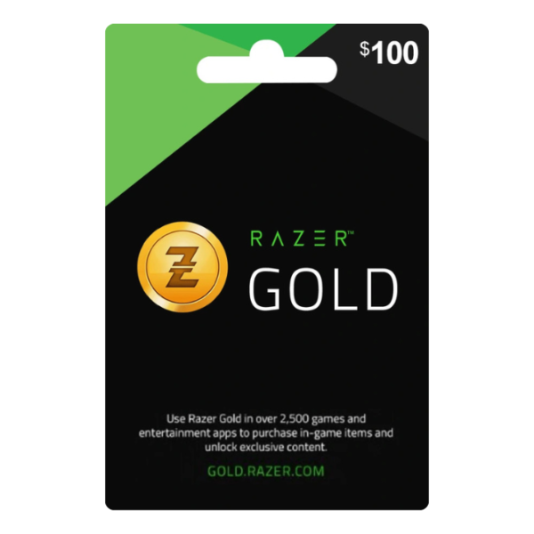 بطاقة شحن ريزري جولد Razer Gold – فئة 100 دولار