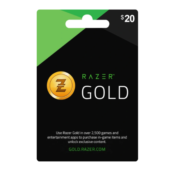 بطاقة شحن ريزري جولد Razer Gold – فئة 20 دولار