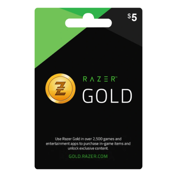 بطاقة شحن ريزري جولد Razer Gold – فئة 5 دولار