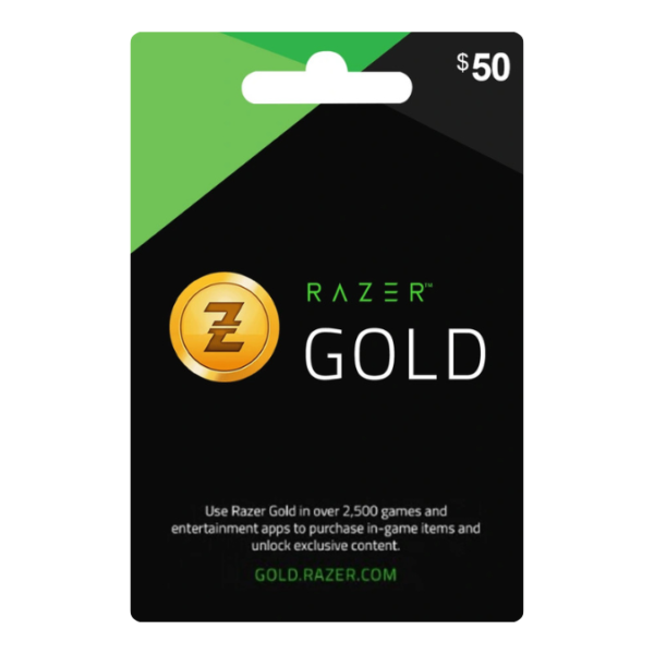بطاقة شحن ريزري جولد Razer Gold – فئة 50 دولار