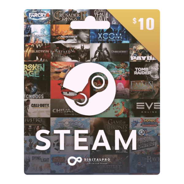 بطاقة ستيم Steam Gift Card – فئة 10 دولار (USA Region)