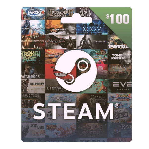 بطاقة ستيم Steam Gift Card – فئة 100 دولار (USA Region)