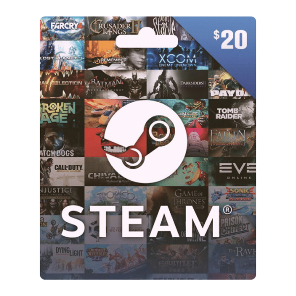 بطاقة ستيم Steam Gift Card – فئة 20 دولار (USA Region)