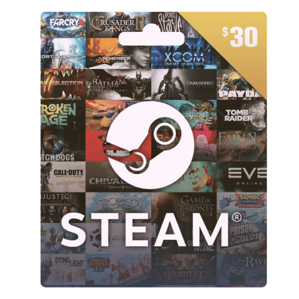 بطاقة ستيم Steam Gift Card – فئة 30 دولار (USA Region)